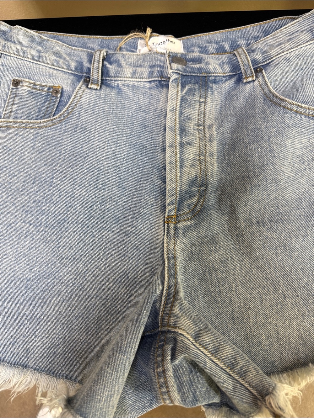 By Together Light Wash High-Waist Denim Shorts